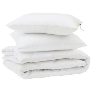 vidaXL S&aelig;ng me&eth; kodda 3 pcs Hv&iacute;tt Microfleece