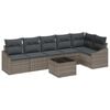 vidaXL Gar&eth;s&oacute;fa sett me&eth; p&uacute;&eth;i me&eth; geymslu 7 pcs Lj&oacute;sgr&aacute;r p&oacute;l&yacute;rattan