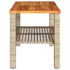 vidaXL Garðborð Drappaður 70x38x42 cm Pólýrattan Akasíuviður