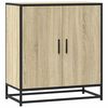 vidaXL Skenkur Sonoma Eik 68x35x76 cm Samsettur Vi&eth;ur/M&aacute;lmur