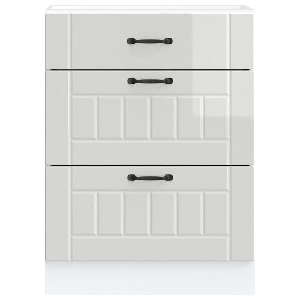 vidaXL Eldh&uacute;ssk&aacute;pur &bdquo;Lucca&ldquo; H&aacute;glansandi Hv&iacute;tur Verkfr&aelig;&eth;ingur &uacute;r Vi&eth;i