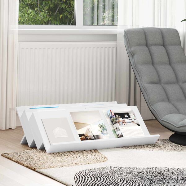 vidaXL T&iacute;marit Hillur Hv&iacute;tt 90 x 53 x 28,5 cm Samsettur vi&eth;ur