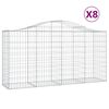 vidaXL Bogadregnir Grj&oacute;tkassar 8 stk. 200x50x100/120 cm Sinkh&uacute;&eth;a&eth; J&aacute;rn