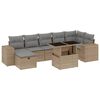 vidaXL 8 Hluta Gar&eth;s&oacute;fasett me&eth; Sessum Drappa&eth; P&oacute;l&yacute;rattan