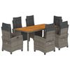 vidaXL 7 Parta Gar&eth;h&uacute;sgagnasett me&eth; Sessum Gr&aacute;tt P&oacute;l&yacute;rattan
