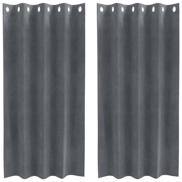vidaXL Myrkratj&ouml;ld 2 pcs Lj&oacute;sgr&aacute;r 140 x 175 cm Flauel