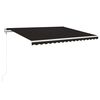 vidaXL Sj&aacute;lfvirkt Syggni me&eth; LED&Vindskynjara 450x350 cm Reykgr&aacute;tt