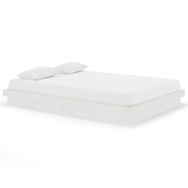 vidaXL R&uacute;mgrind Hv&iacute;t Gegnheil Vi&eth;ur 140x200 cm