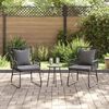 vidaXL Garður borðsett 3 pcs Svartur og Anthracite pólýrattan