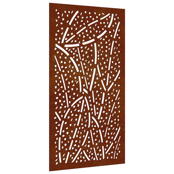 vidaXL Veggskreyting &iacute; Gar&eth;inn 105x55 cm Corten St&aacute;l Laufah&ouml;nnun