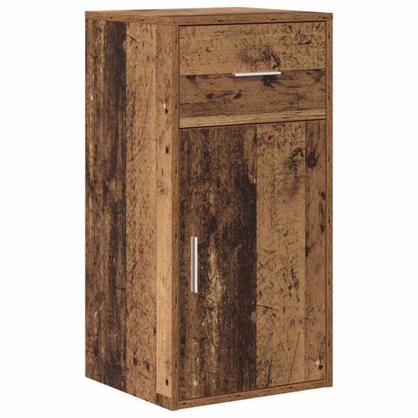 vidaXL Viðbeinteyfla með skúffu Gamalt timbur 38 x 34 x 75 cm