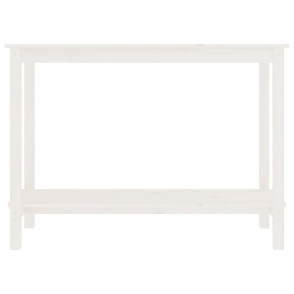 vidaXL Hliðarborð Hvítur 110x40x80 cm Gegnheil Fura