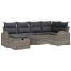 vidaXL Gar&eth;s&oacute;fa sett me&eth; p&uacute;&eth;i me&eth; geymslu 6 pcs Gr&aacute;r Poly rattan