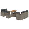 vidaXL Gar&eth;s&oacute;fa sett me&eth; p&uacute;&eth;i 8 pcs Gr&aacute;r p&oacute;l&yacute;rattan