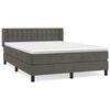 vidaXL H&oacute;lfa&eth; Springr&uacute;m me&eth; D&yacute;nu D&ouml;kkgr&aacute;tt 140x190 cm Flauel