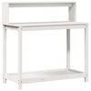vidaXL Umpottunarbor&eth; me&eth; Hillum Hv&iacute;tt 108x50x109,5cm Gegnheil Fura