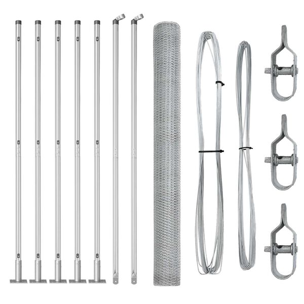 vidaXL Gir&eth;ingarp&oacute;stur Silfur 10 x 1,6 m (25 mm net) St&aacute;l