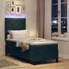 vidaXL LED Box Spring R&uacute;m me&eth; d&yacute;nu D&ouml;kkgr&aelig;n 80 x 200 cm Flauel