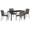vidaXL Gar&eth;ur bor&eth;sett me&eth; p&uacute;&eth;i 5 pcs Gr&aacute;r p&oacute;l&yacute;rattan