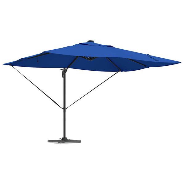 vidaXL Cantilever Roma Parasol Blátt og svart 352 x 251 x 265 cm