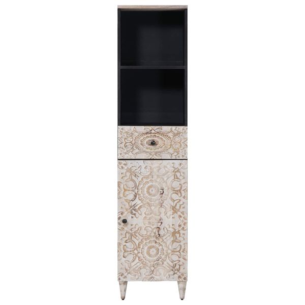 vidaXL Ba&eth;herbergissk&aacute;pur Hv&iacute;tt 38 x 33,5 x 160 cm Hart mang&oacute;tr&eacute;