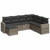 vidaXL 7-Hluta Gar&eth;s&oacute;fasett me&eth; Sessum Gr&aacute;tt P&oacute;l&yacute;rattan
