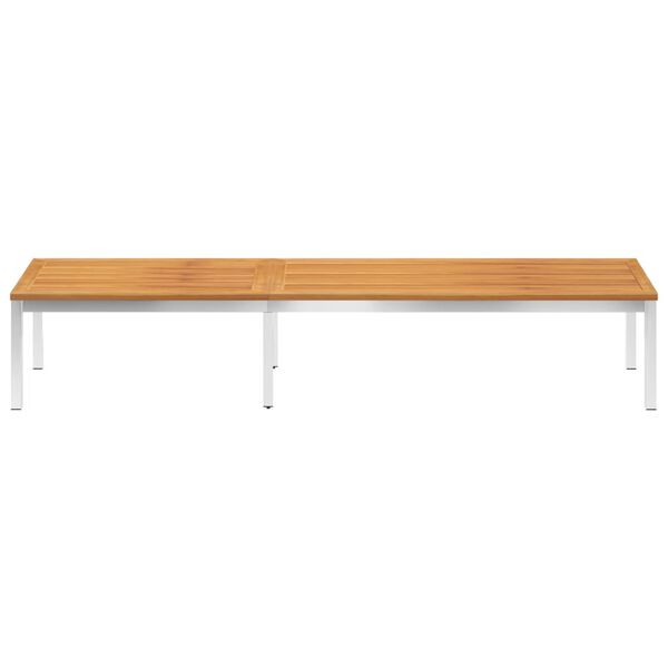 vidaXL S&oacute;lbekkur Gegnheill Akas&iacute;uvi&eth;ur og Ry&eth;fr&iacute;tt St&aacute;l