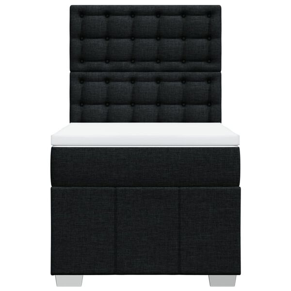 vidaXL H&oacute;lfa&eth; Springr&uacute;m Svart 100x200 cm Tauefni