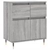 vidaXL Skenkur Gr&aacute;r Sonoma Eik 60x35x70 cm Samsettur Vi&eth;ur