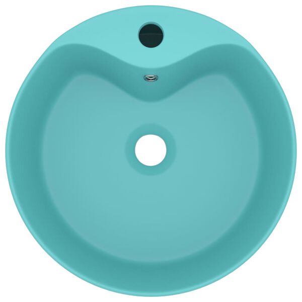 vidaXL L&uacute;xus Handlaug me&eth; Yfirfalli M&ouml;tt Lj&oacute;sgr&aelig;n 36x13 cm Keramik