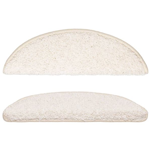 vidaXL Stigamottur 15 stk 56x17x3 cm hv&iacute;tar h&aacute;lfhringlaga