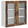 vidaXL Eldh&uacute;s sk&aacute;pur me&eth; hur&eth; Rau&eth;-eik 80 x 31 x 80 cm Samsettur vi&eth;ur