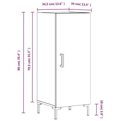 vidaXL Skenkur Sonoma Eik 34,5x34x90 cm Samsettur Viður