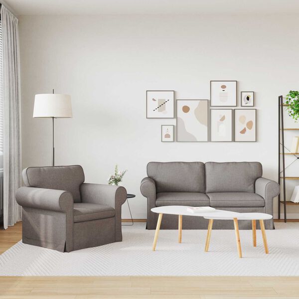 vidaXL S&oacute;fi 2 pcs M&oacute;gr&aacute;r 175 x 82 x 80 cm d&uacute;kur