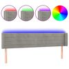 vidaXL LED H&ouml;f&eth;agafl Lj&oacute;sgr&aacute;tt 203x16x78/88 cm Flauel