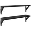 vidaXL Vegghyllur 2 pcs Svartur Eik 60 x 15 x 15,5 cm Samsettur vi&eth;ur