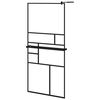 vidaXL Sturtuveggur me&eth; Hillu 90x195 cm Hert Gler og Svart &Aacute;l