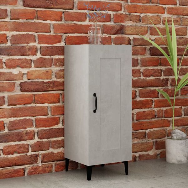 vidaXL Skenkur Steypugrár 34,5x34x90 cm Samsettur Viður