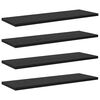 vidaXL B&oacute;kask&aacute;pabretti 4 pcs Svartur 60 x 20 x 1,5 cm Samsettur vi&eth;ur