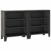 vidaXL Geymslusk&aacute;pur 2 stk Gr&aacute;ar 72x36x82 cm M&aacute;lmur og MDF