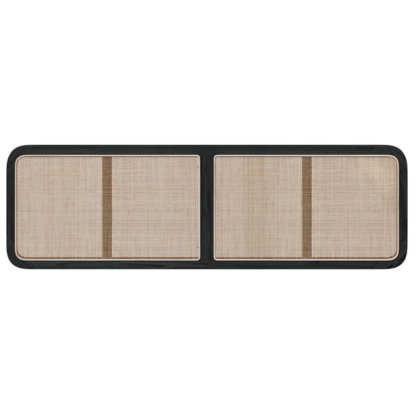 vidaXL H&ouml;f&eth;agafl me&eth; h&ouml;fu&eth;gafl Svartur 180 x 55 x 3 cm Rattan