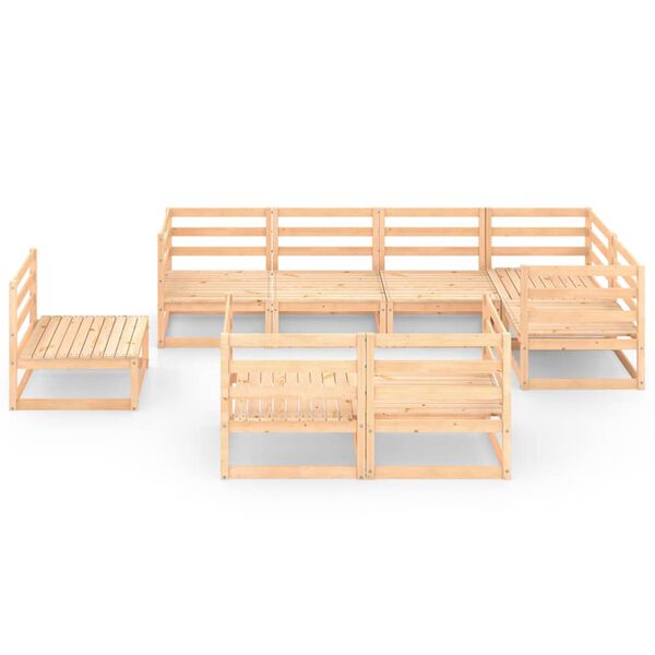 vidaXL 8 Hluta Gar&eth;s&oacute;fasett Gegnheil Fura