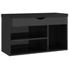 vidaXL Sk&oacute;bekkur me&eth; Sessu H&aacute;glans Svart 80x30x47 cm Samsettur Vi&eth;ur
