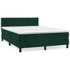 vidaXL H&oacute;lfa&eth; Springr&uacute;m me&eth; D&yacute;nu D&ouml;kkgr&aelig;nt 140x190 cm Flauel