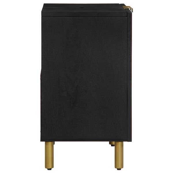 vidaXL Ba&eth;herbergissk&aacute;pur Svartur 62x33x58 cm Samsettur Vi&eth;ur