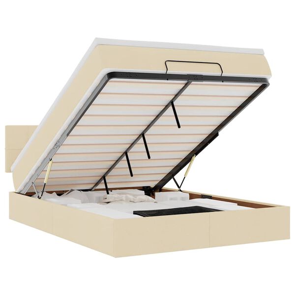 vidaXL Ottoman r&uacute;m me&eth; d&yacute;nukremi 140x190 cm Efni