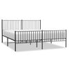 vidaXL R&uacute;mgrind &uacute;r M&aacute;lmi me&eth; H&ouml;fu&eth;gafli & F&oacute;tagafli Sv&ouml;rt 183x213 cm