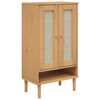 vidaXL Sk&oacute;sk&aacute;pur SENJA Rattan Br&uacute;nn 59,5x35x107 cm Gegnheilum Vi&eth;i