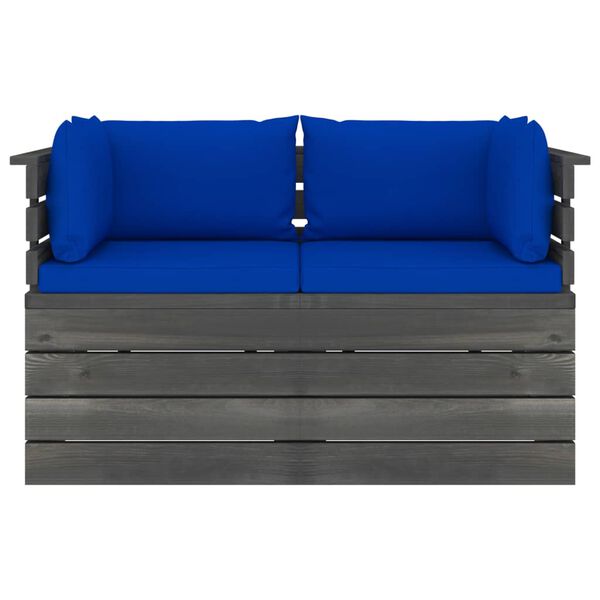 vidaXL 2 S&aelig;ta Gar&eth;s&oacute;fi &uacute;r Brettum me&eth; Sessum Gegnheil Fura