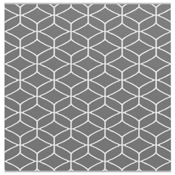 vidaXL Útivistarteppi ARAKIL Grár og hvítur 300 x 300 cm